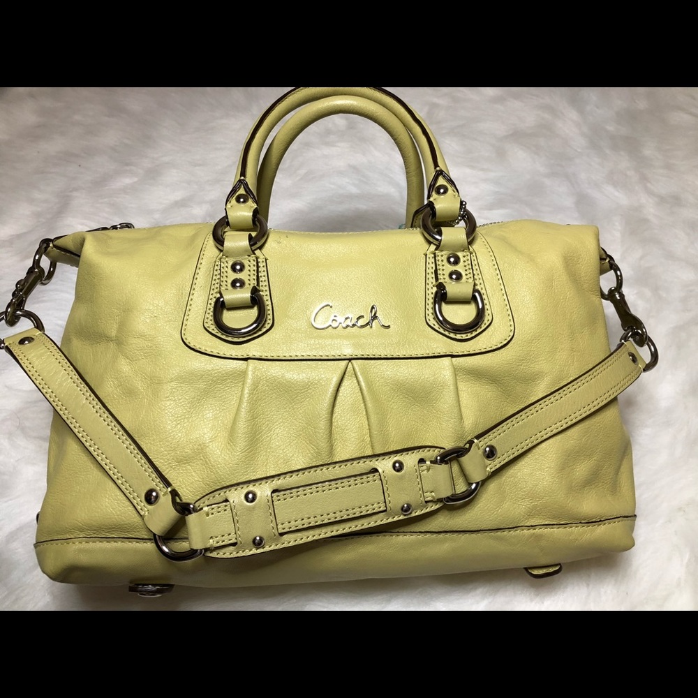 Coach Ashley Leather Yellow Satchel